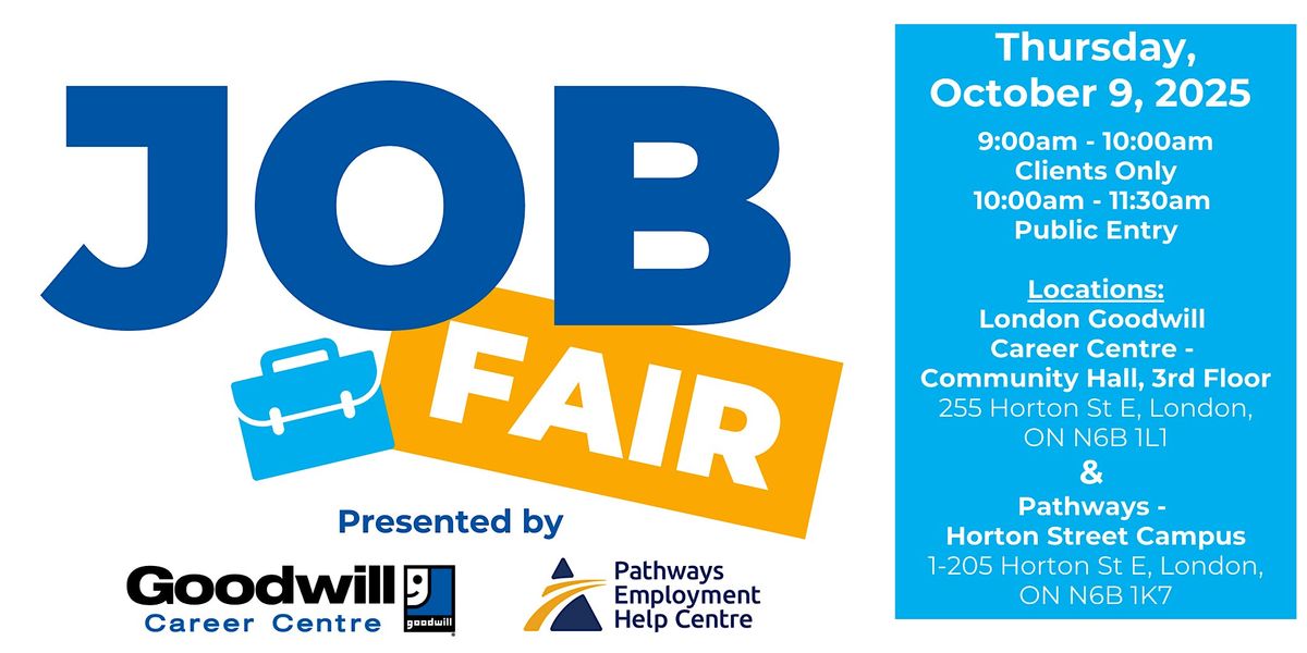 Fall Job Fair at Goodwill & Pathways - Public, 9 October | Event in London | AllEvents
