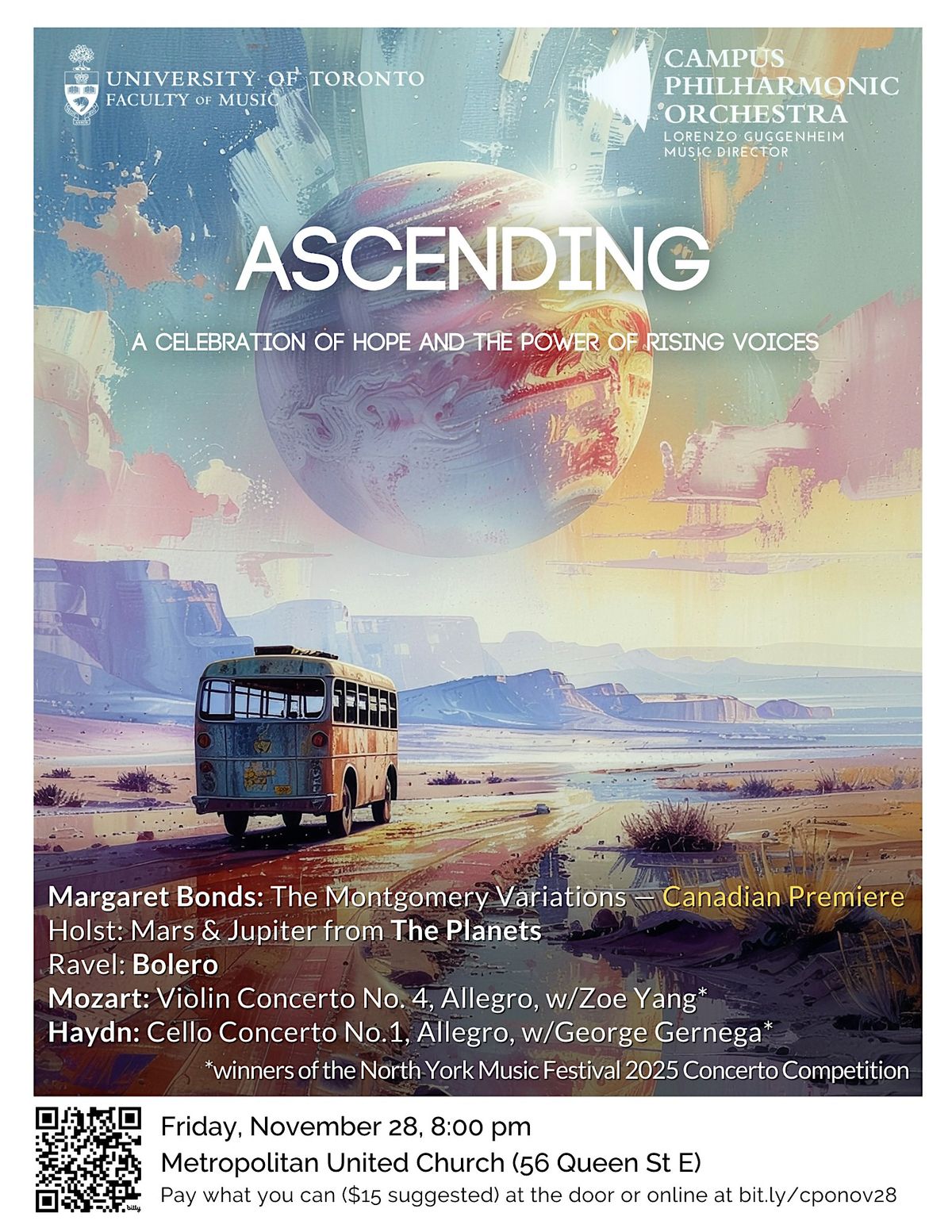 Ascending: UofT Campus Philharmonic Orchestra, 28 November | Event in Toronto | AllEvents