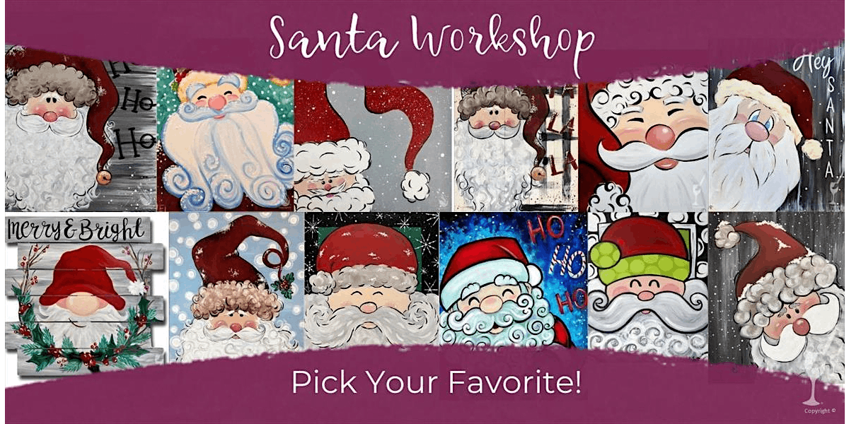 Festive Santa Portraits - Paint and Sip in Houston | Classpop!™, 14 December | Event in Pasadena | AllEvents