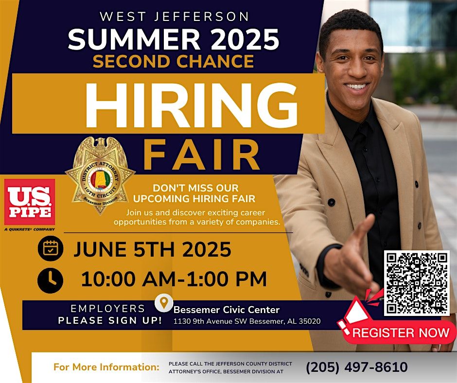 West Jefferson Summer 2025 Second Chance Hiring Fair, 5 June | Event in Bessemer | AllEvents