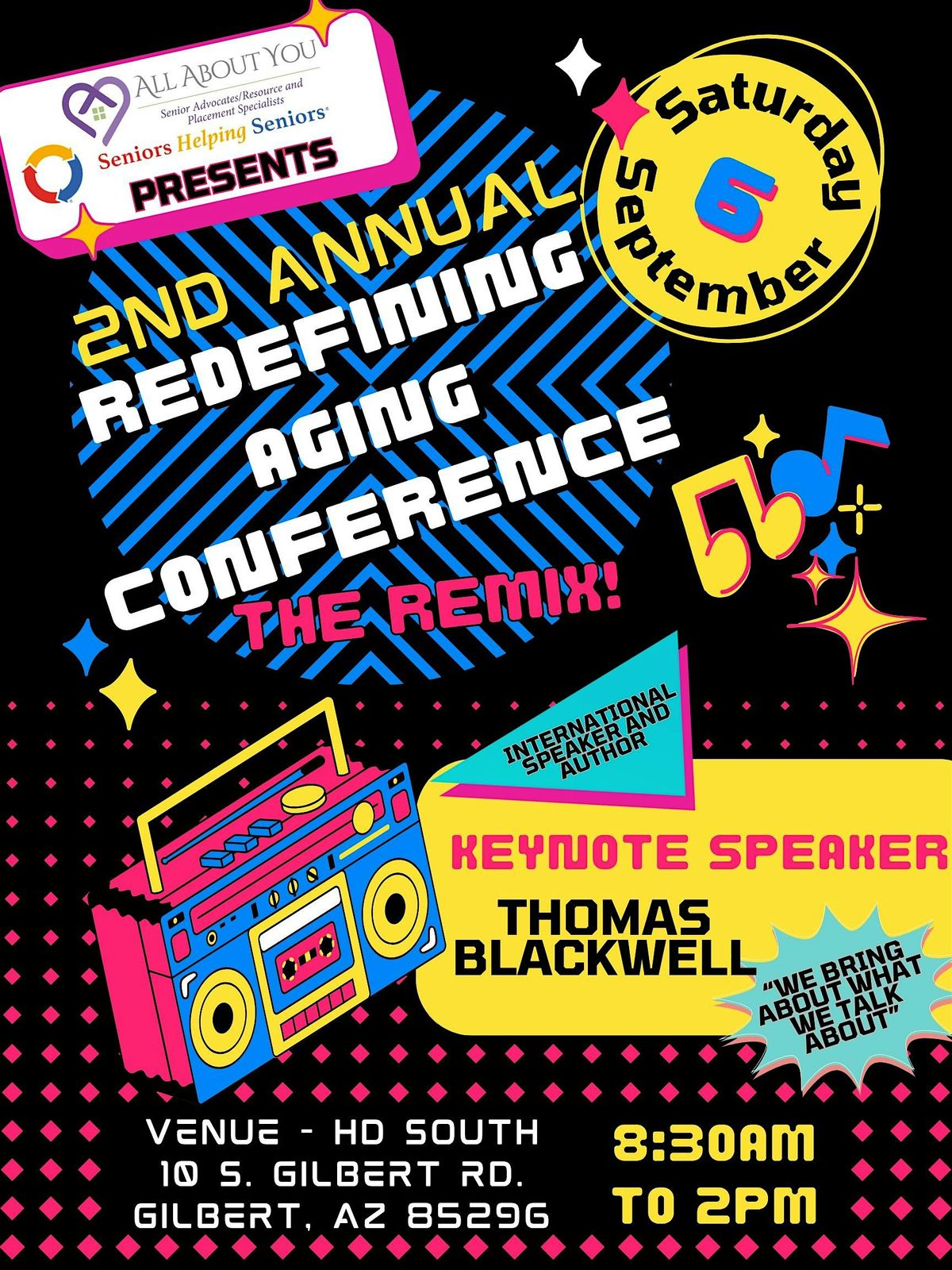 Redefining Aging 2025:  The Remix!, 6 September | Event in Gilbert | AllEvents