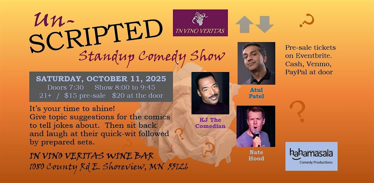 Unscripted Comedy show Presented by IVV, 11 October | Event in Saint Paul | AllEvents