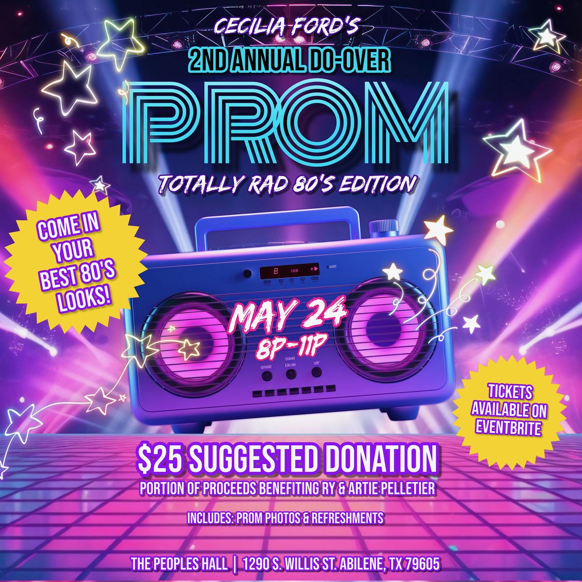 Cecilia Ford's 2nd Annual Do-Over Prom (Totally RAD 80's Edition!) | Event in Abilene | AllEvents