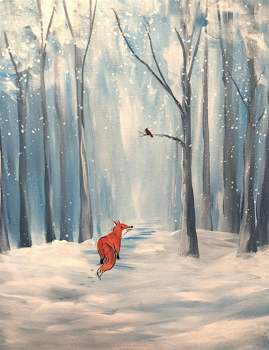 Winter Fox - Tipsy Brush Painting Party!, 27 January | Event in Kila | AllEvents