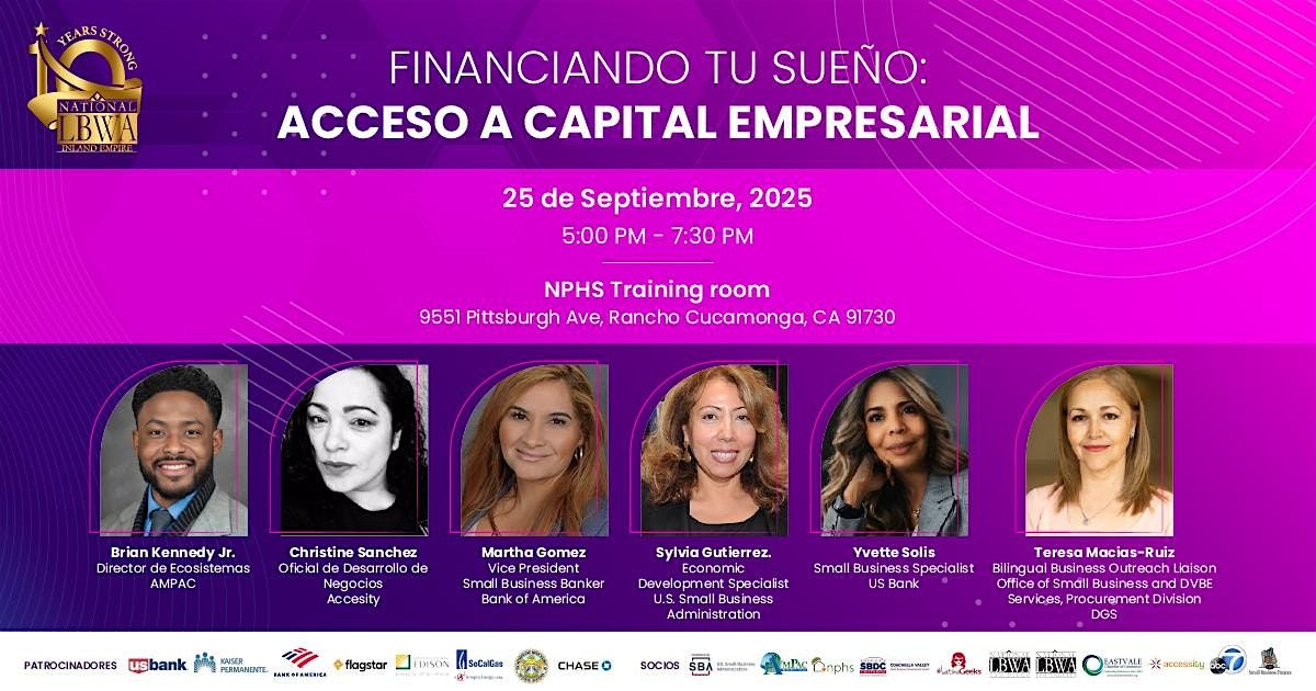 2025  Financiando tu Sueño: Acceso a Capital Empresarial, 25 September | Event in Rancho Cucamonga | AllEvents