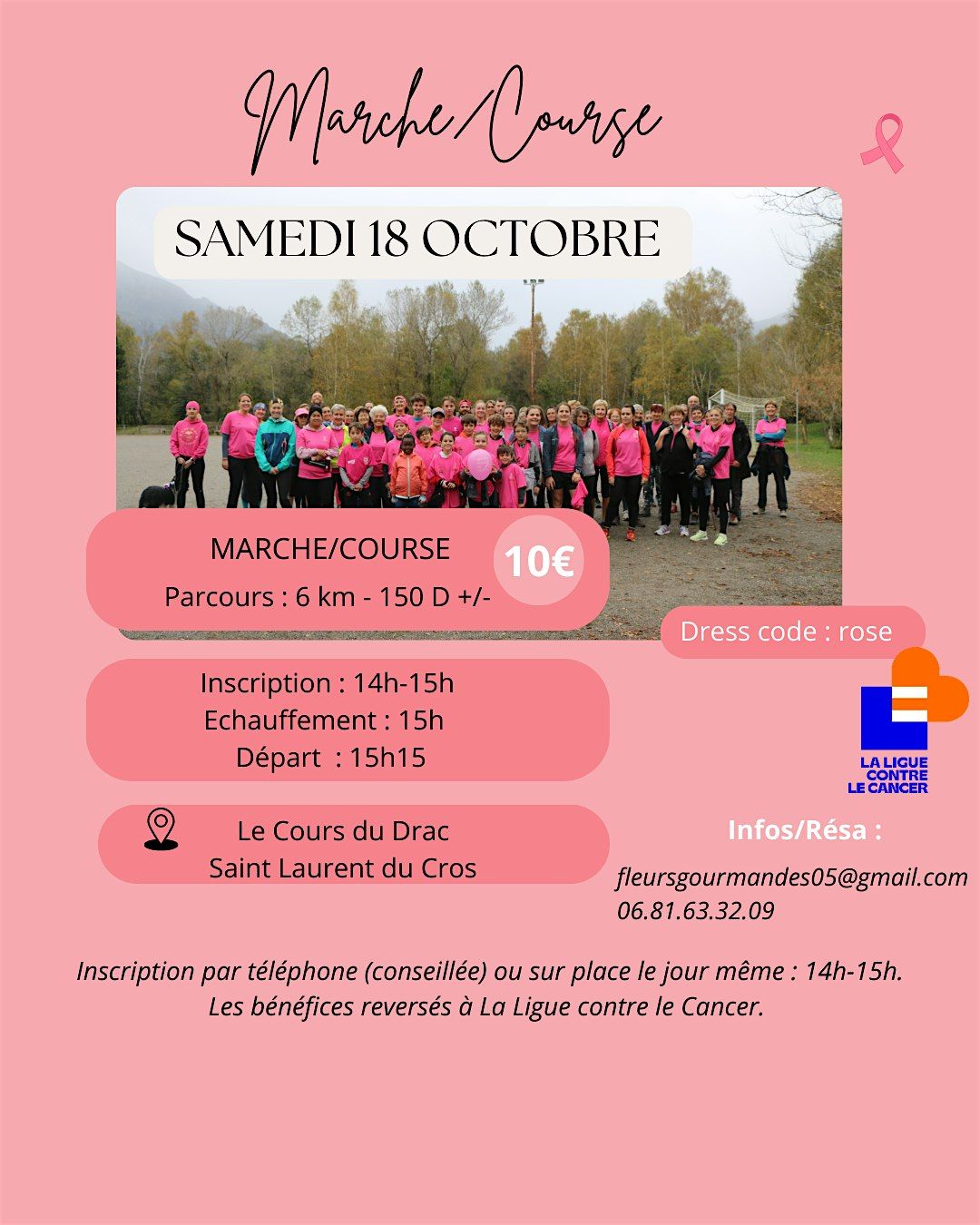 Marche Rose, 18 October | Event in Saint-Laurent-du-Cros | AllEvents