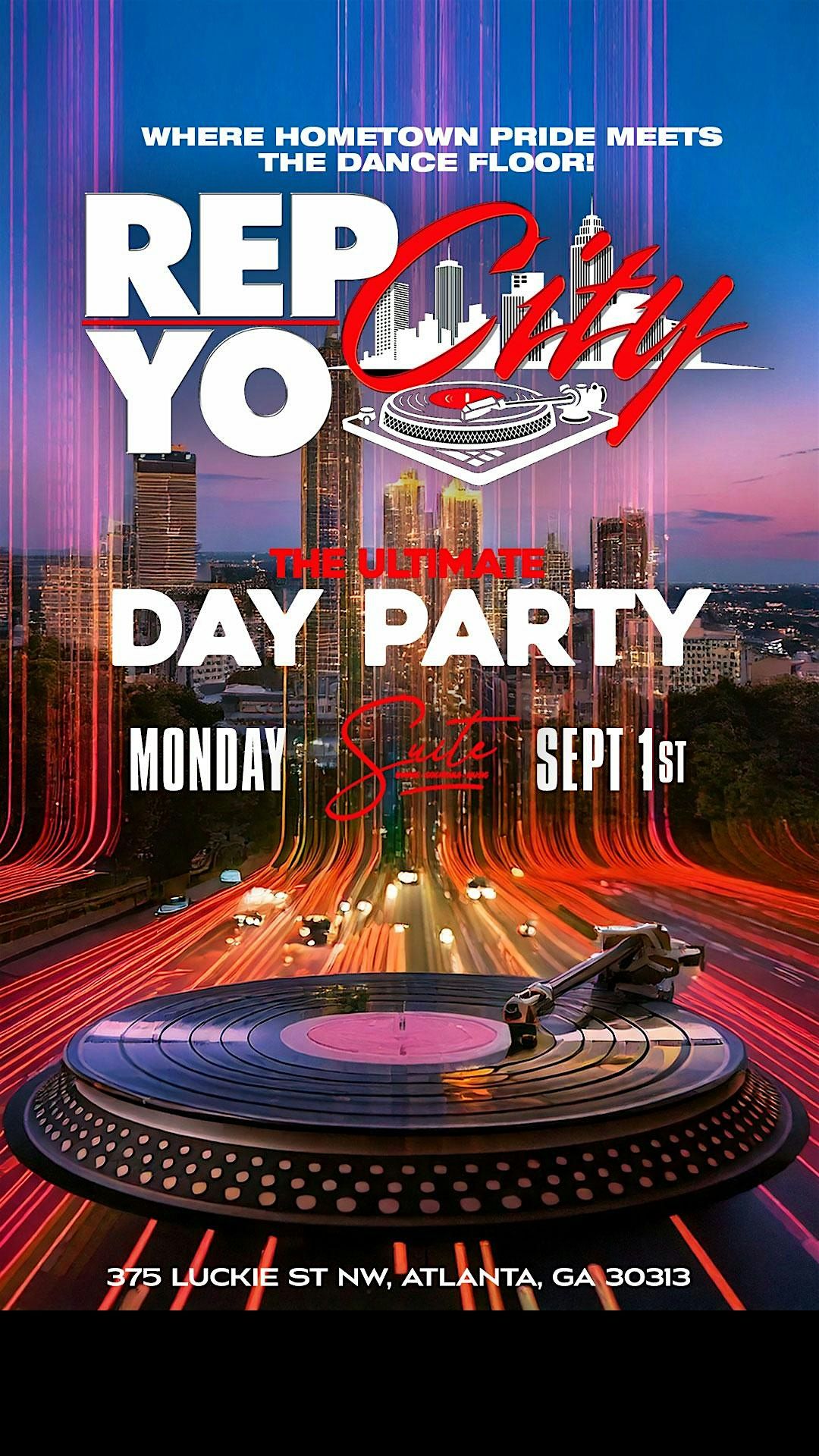 REP YO CITY  | LABOR DAY MONDAY  PARTY AT SUITE LOUNGE, 1 September | Event in Atlanta | AllEvents