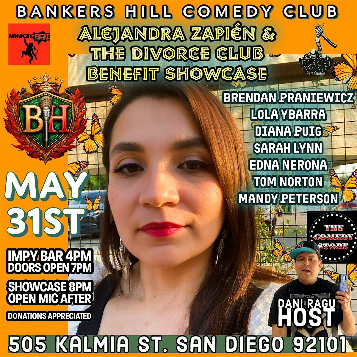 Alejandra Zapién &  "THE DIVORCE CLUB"  COMEDY BENEFIT SHOWCASE, 26 June | Event in San Diego