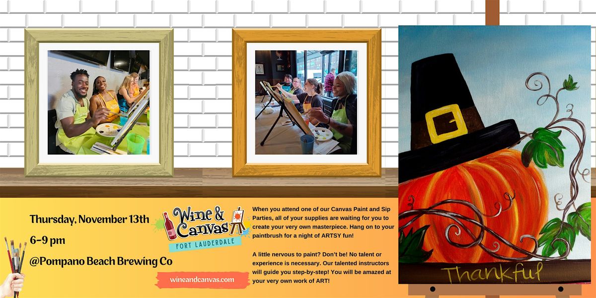 Pompano Beach Brushes and Brews – Always Thankful, 13 November | Event in Pompano Beach | AllEvents