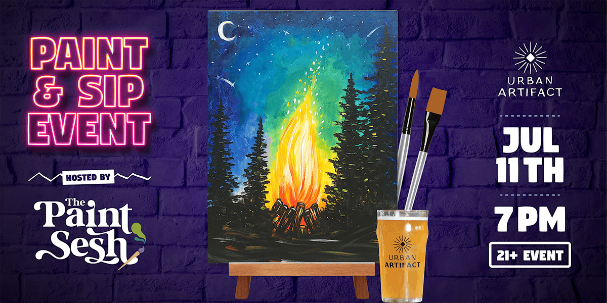 Paint & Sip Painting Event in Cincinnati, OH – “Campfire” at Urban Artifact, 11 July | Event in Cincinnati