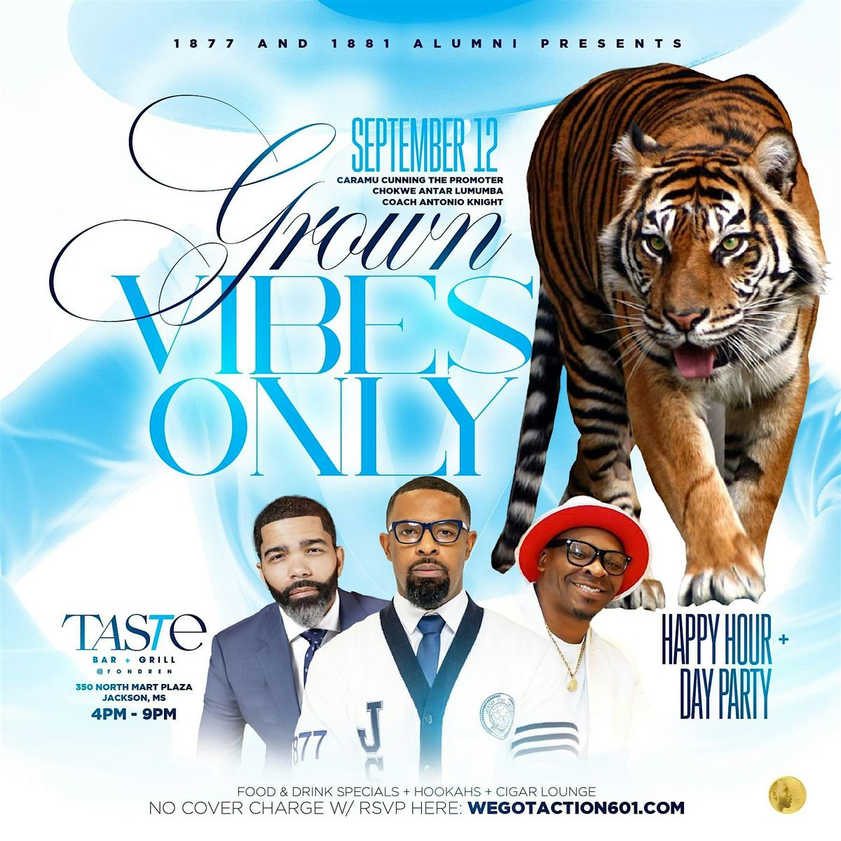GROWN VIBES ONLY HAPPY HOUR + DAY PARTY @ TASTE BAR & GRILL FONDREN, 12 September | Event in Jackson | AllEvents