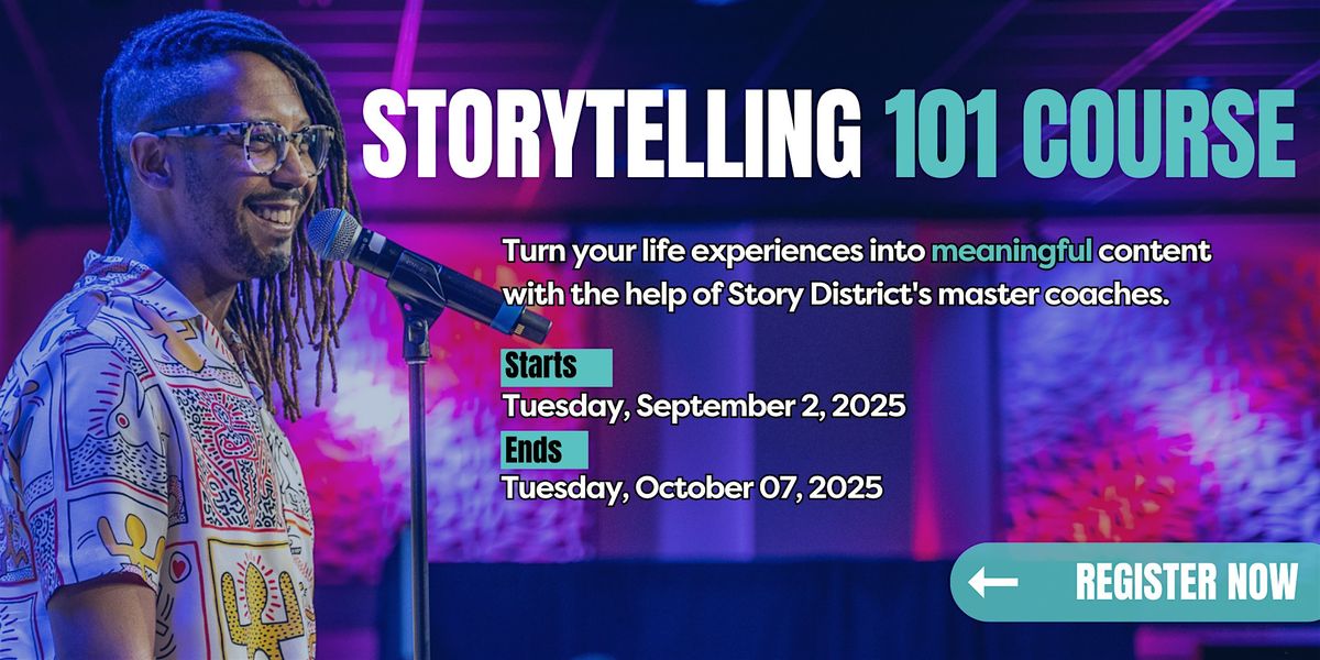 Storytelling 101 Course: Tuesdays -  September 2nd - October 7th, 2 September | Event in Washington | AllEvents
