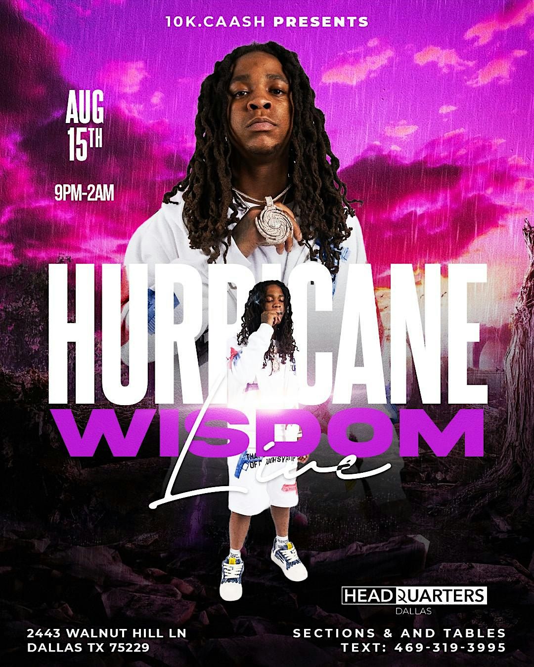 Hurricane Wisdom Live in DFW, 15 August | Event in Dallas | AllEvents