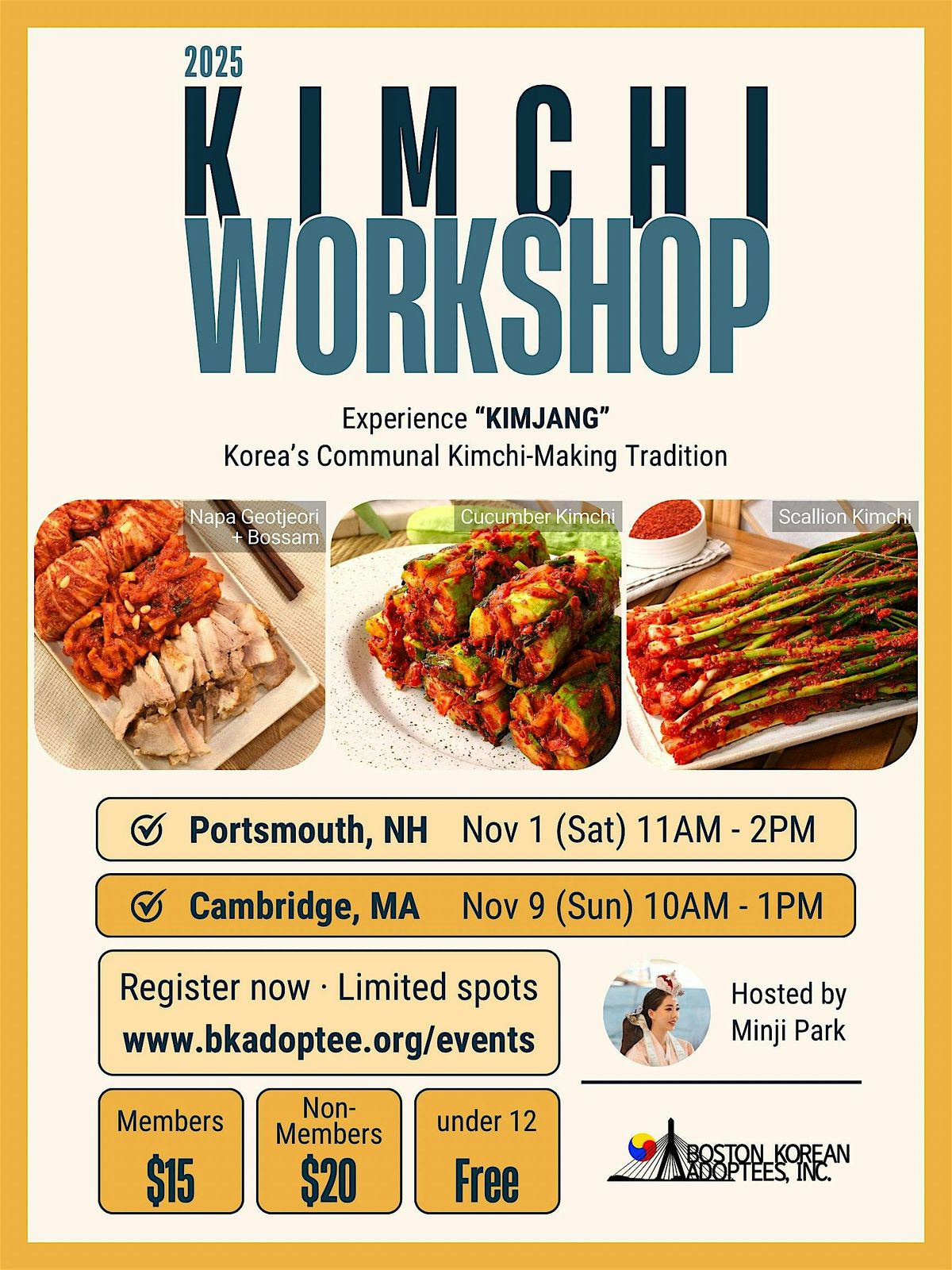 2025 Kimchi & Culture Workshop: Cambridge, MA, 9 November | Event in Cambridge | AllEvents