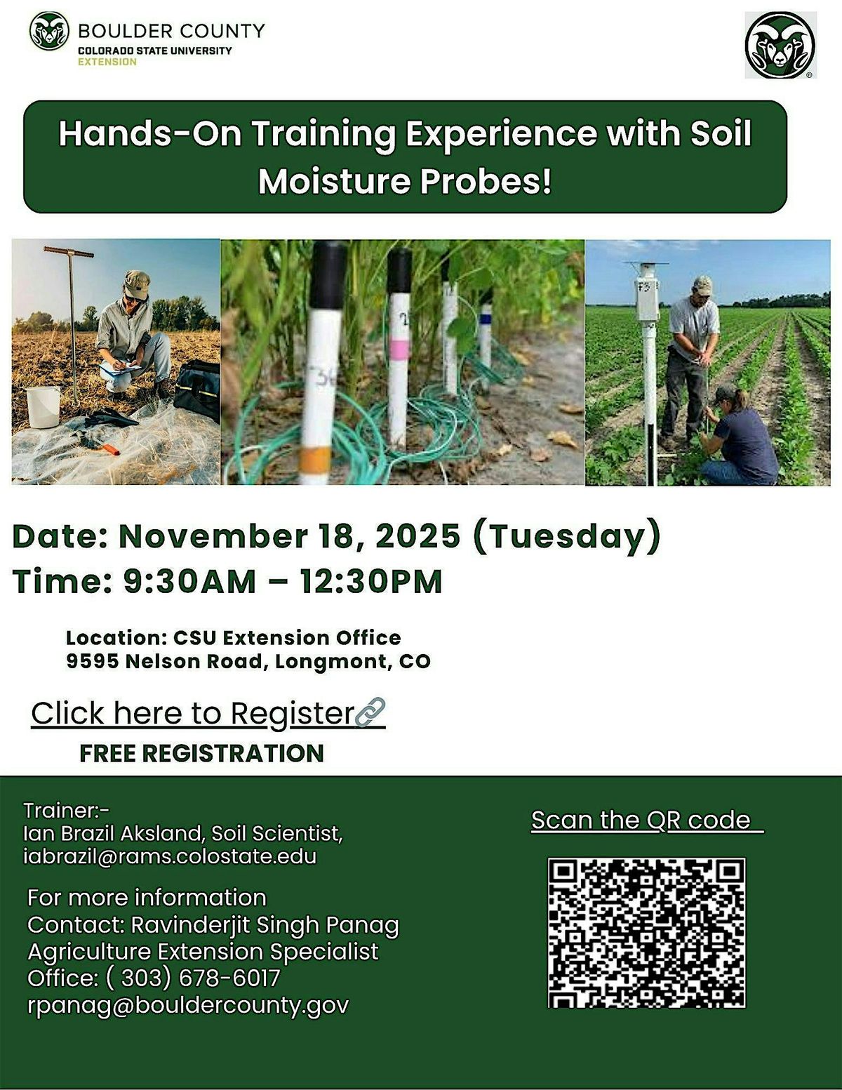 CSU Extension Boulder County - Hands-On Training with Soil Moisture Probes | Event in Longmont | AllEvents