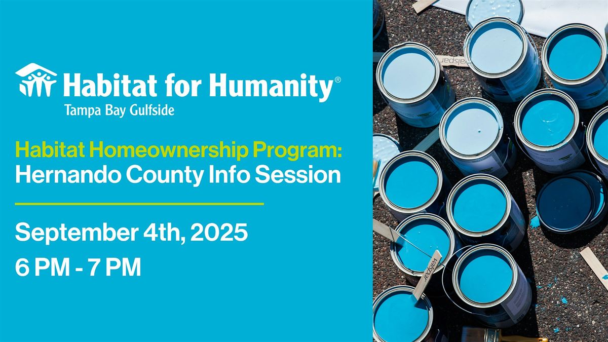 Habitat Homeownership Program: Hernando County Info Session, 4 September | Event in Brooksville | AllEvents
