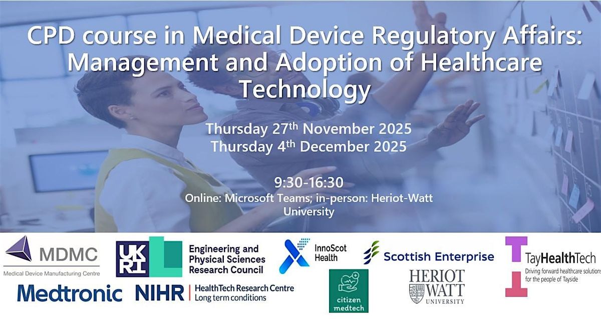 CPD course on Management and Adoption of Healthcare Technology, 27 November | Event in Edinburgh | AllEvents