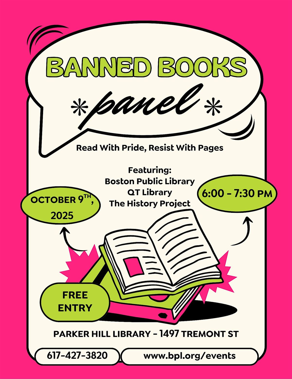 Banned Books Panel: Read with Pride, Resist with Pages, 9 October | Event in Boston | AllEvents