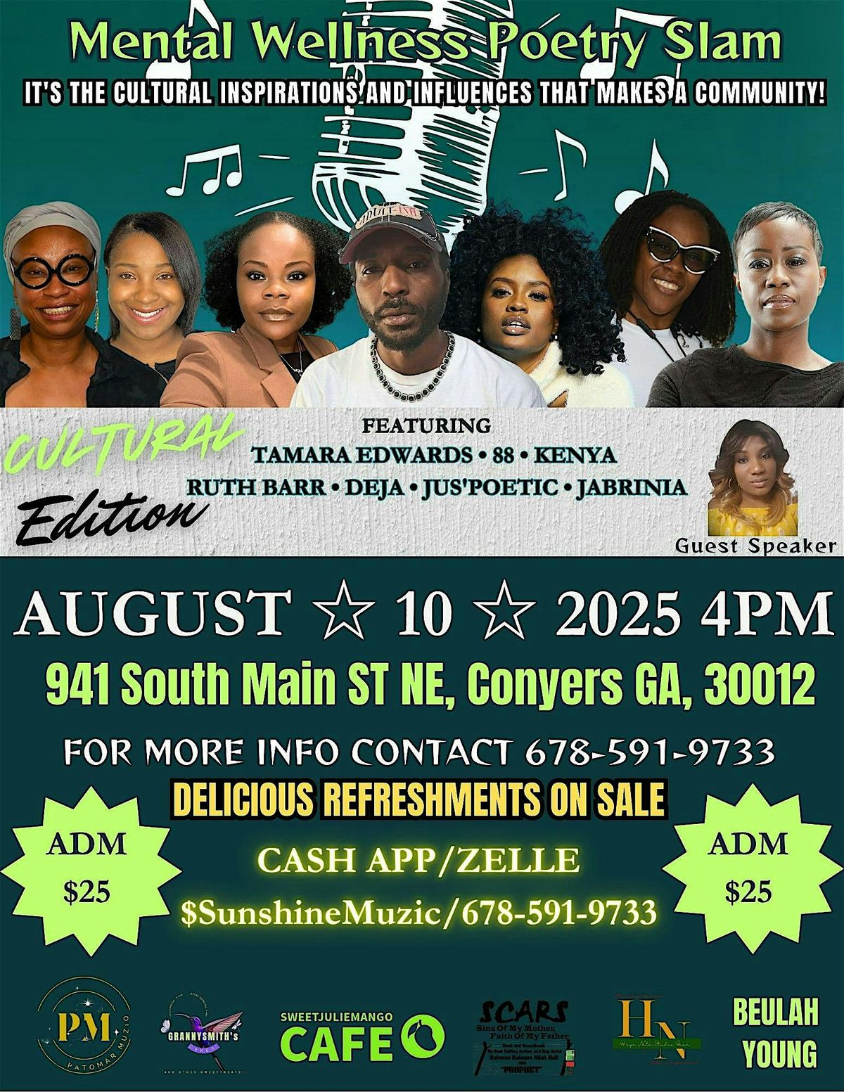 3RD ANNUAL MENTAL WELLNESS POETRY SLAM, 10 August | Event in Conyers | AllEvents