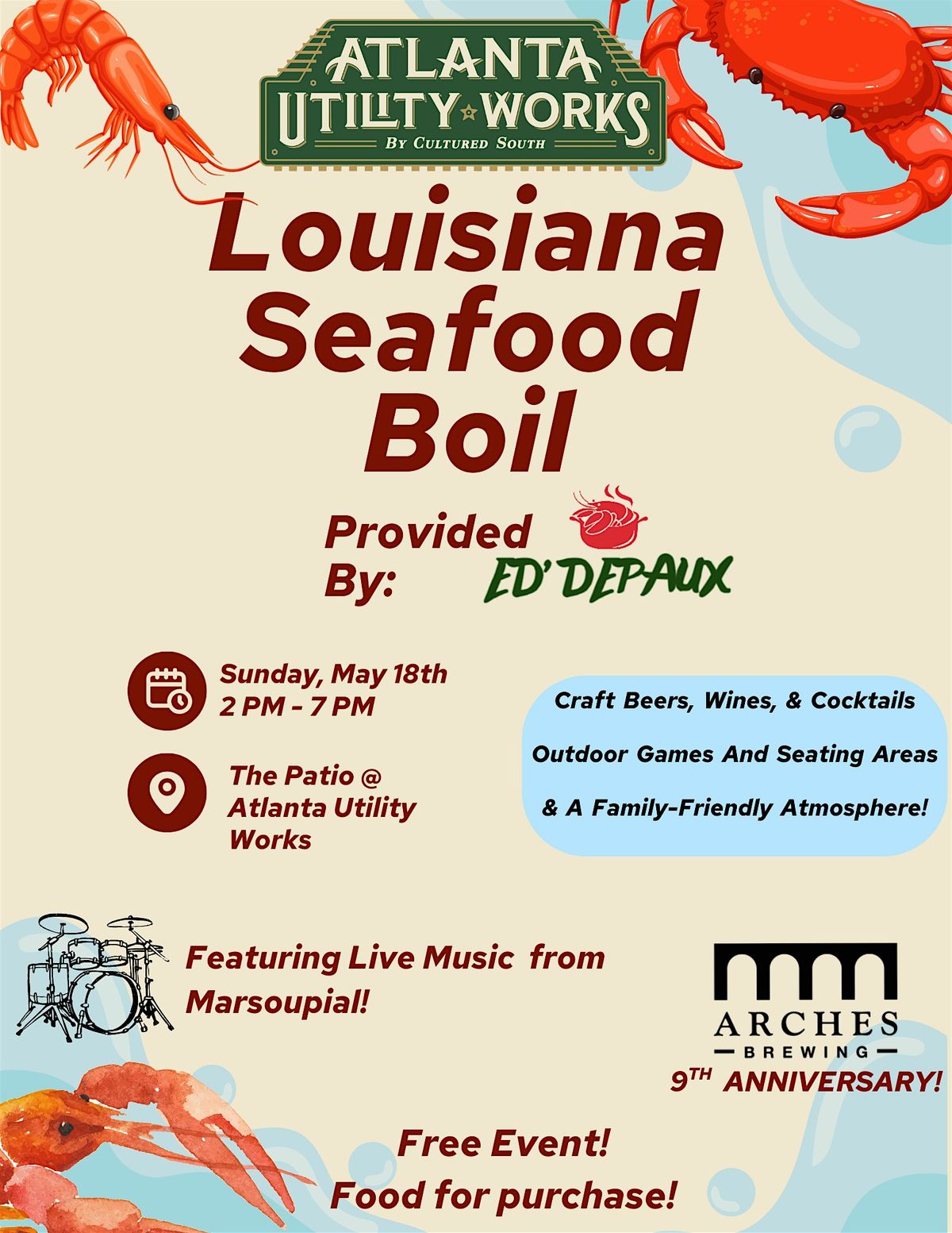 Fresh Louisiana Style Seafood Boil!, 18 May | Event in East Point | AllEvents
