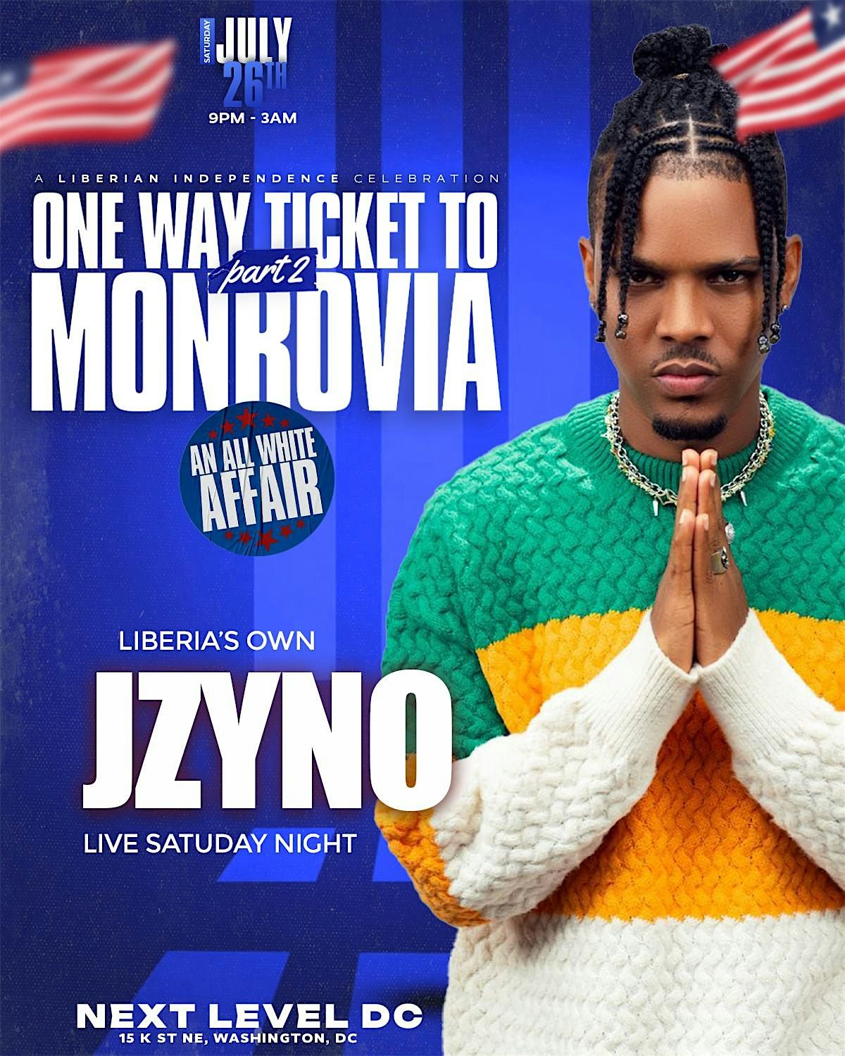 One Way Ticket To Monrovia Ft Jzyno, 26 July | Event in Washington | AllEvents