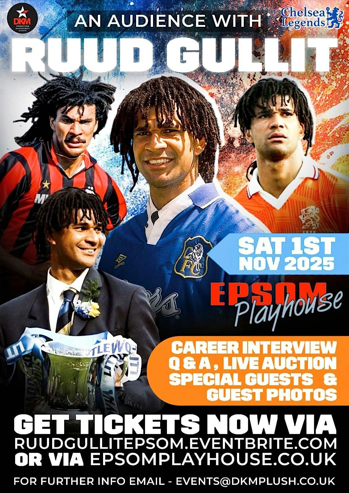 An Audience with Ruud Gullit and guests, 1 November | Event in Epsom | AllEvents
