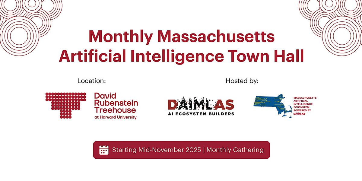 Massachusetts Artificial intelligence monthly Townhall by DAIMLAS, 12 November | Event in Boston | AllEvents