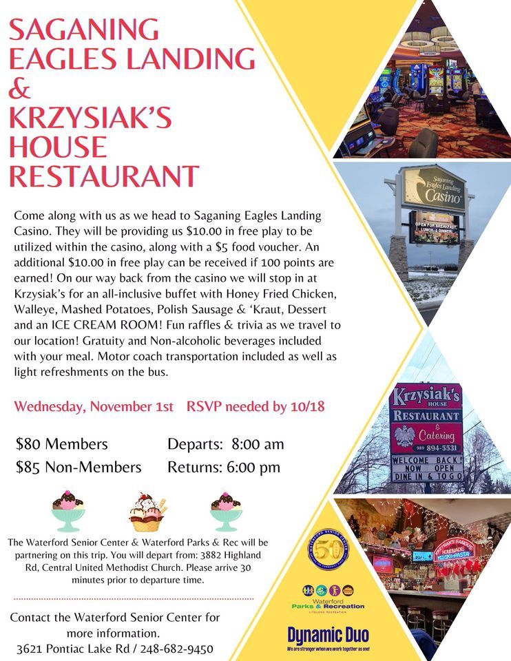 Saganing Eagles Landing & Krzysiaks House Restaurant, Waterford Senior