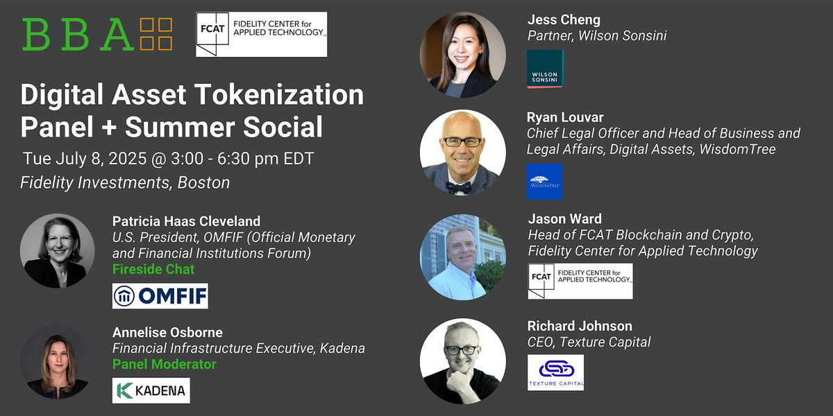 Digital Asset Tokenization Panel + Summer Social, 8 July | Event in Boston | AllEvents