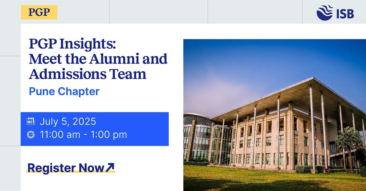 PGP Insights: Meet the Alumni and Admissions Team at Pune, 5 July | Event in Pune | AllEvents