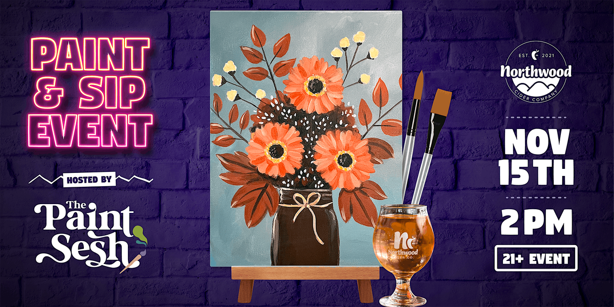 Paint & Sip Painting Event in Cincinnati, OH – “Fall Bouquet” at Northwood | Event in Cincinnati