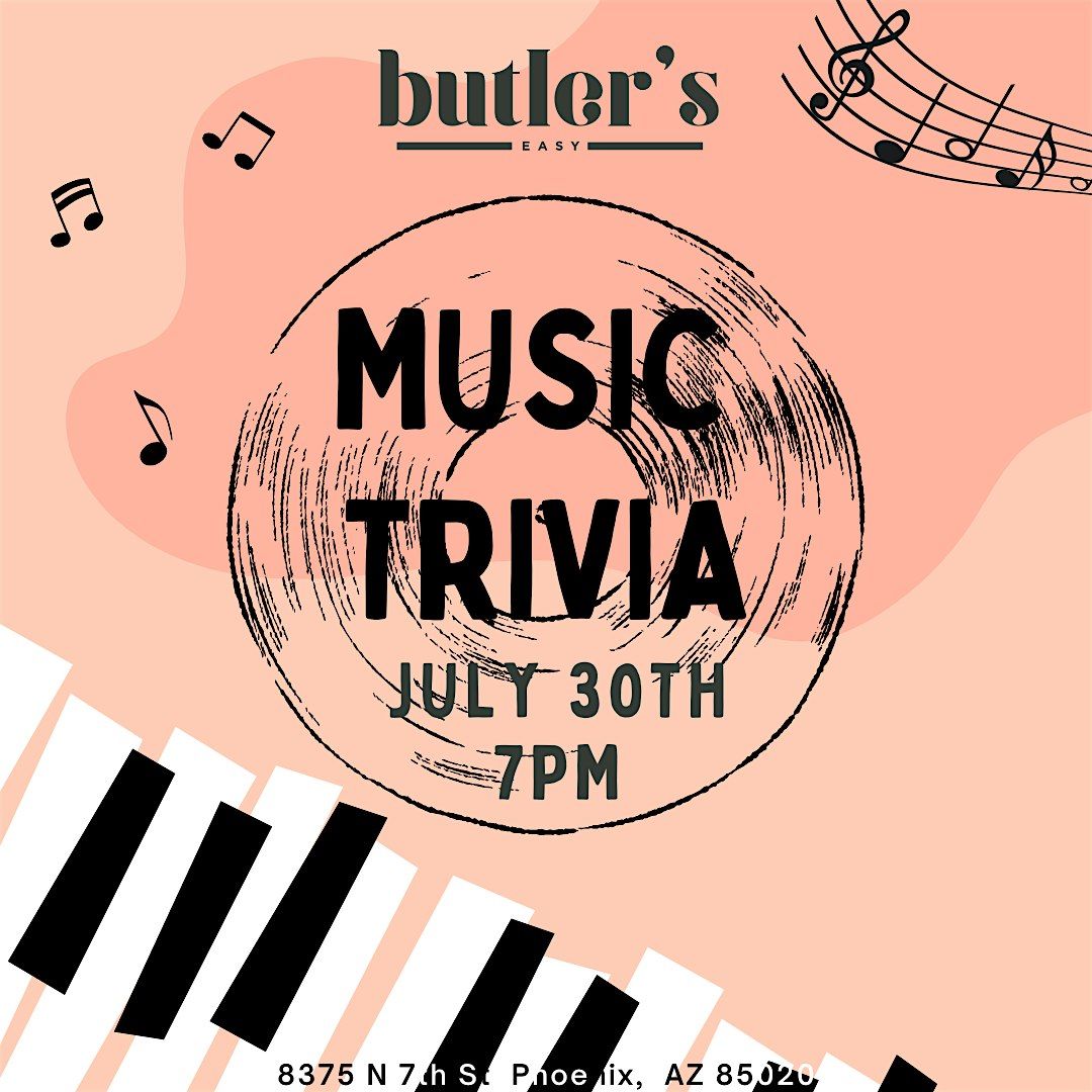 Music Trivia at Butler's Easy, 30 July | Event in Phoenix | AllEvents