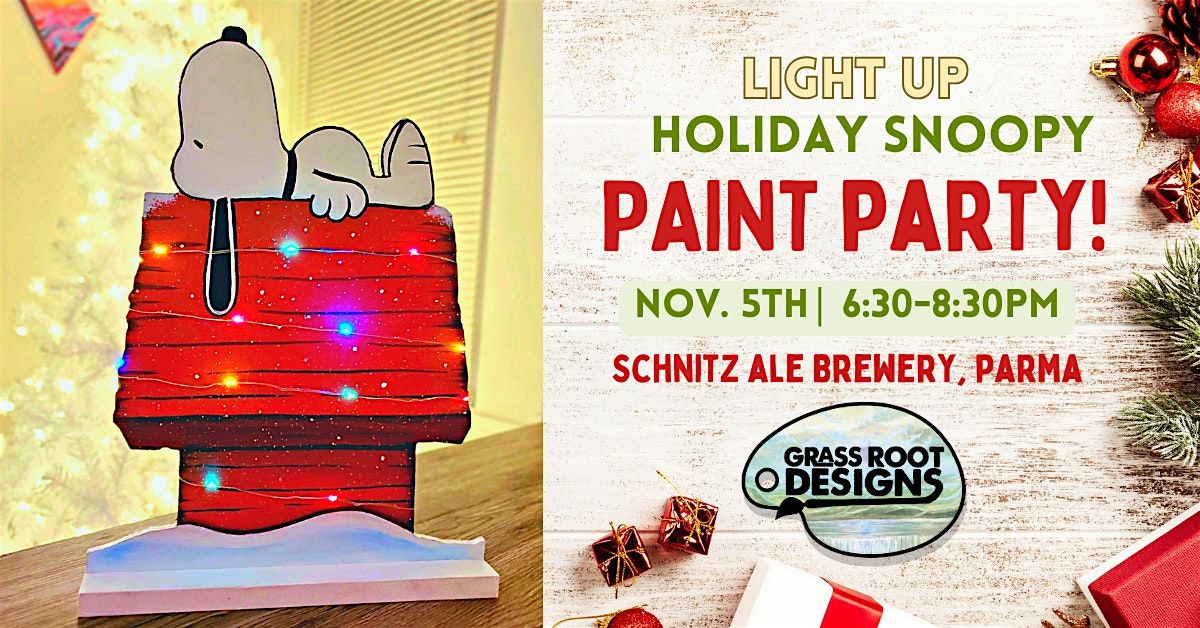 Light Up Holiday Snoopy Paint + Sip | Schnitz Ale Brewery, 5 November | Event in Parma | AllEvents