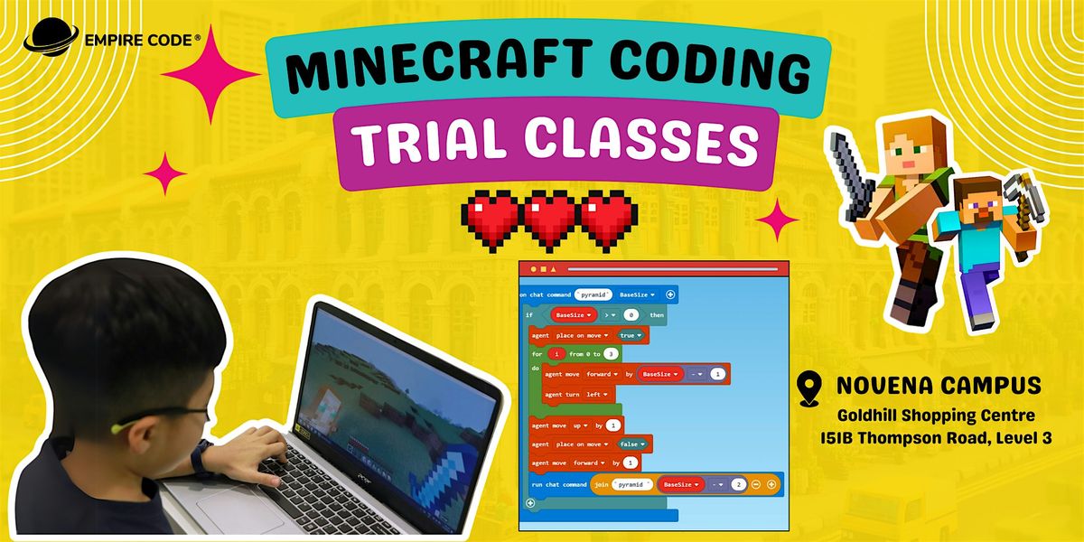 75% Discount for Minecraft Trial Classes for Ages 8-12 | Event in Singapore | AllEvents