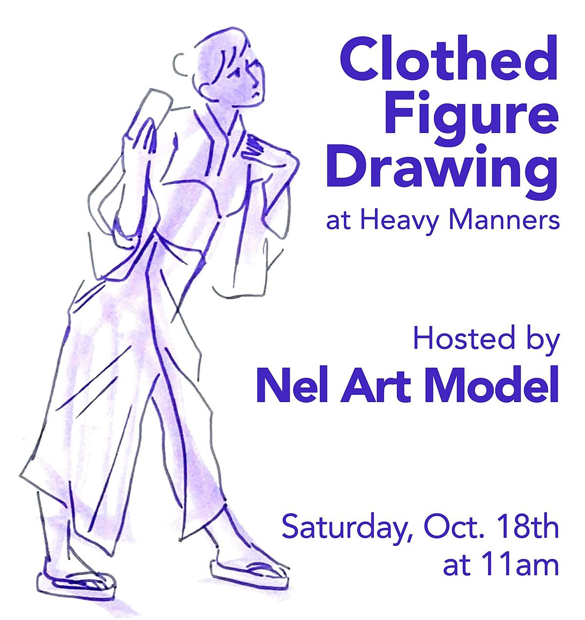 Clothed Figure Drawing at Heavy Manners Hosted by Nel Art Model (10/18), 18 October | Event in Los Angeles