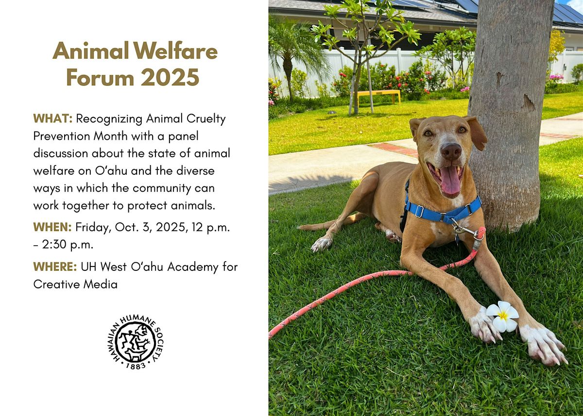 Animal Welfare Forum 2025, 3 October | Event in Kapolei | AllEvents