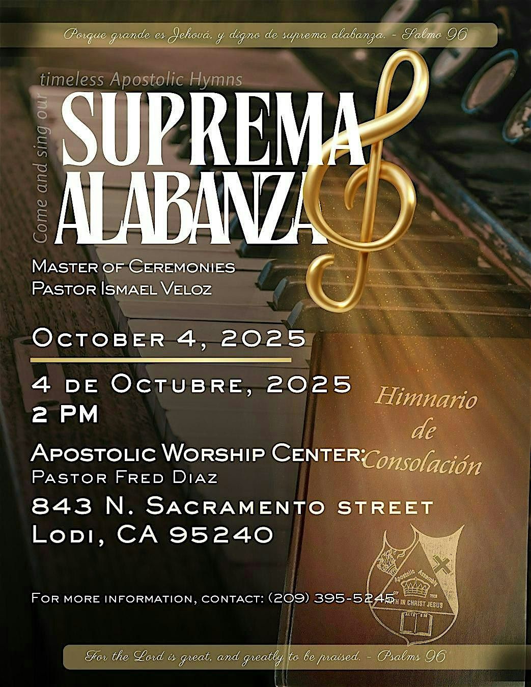 SUPREMA ALABANZA, 4 October | Event in Lodi | AllEvents
