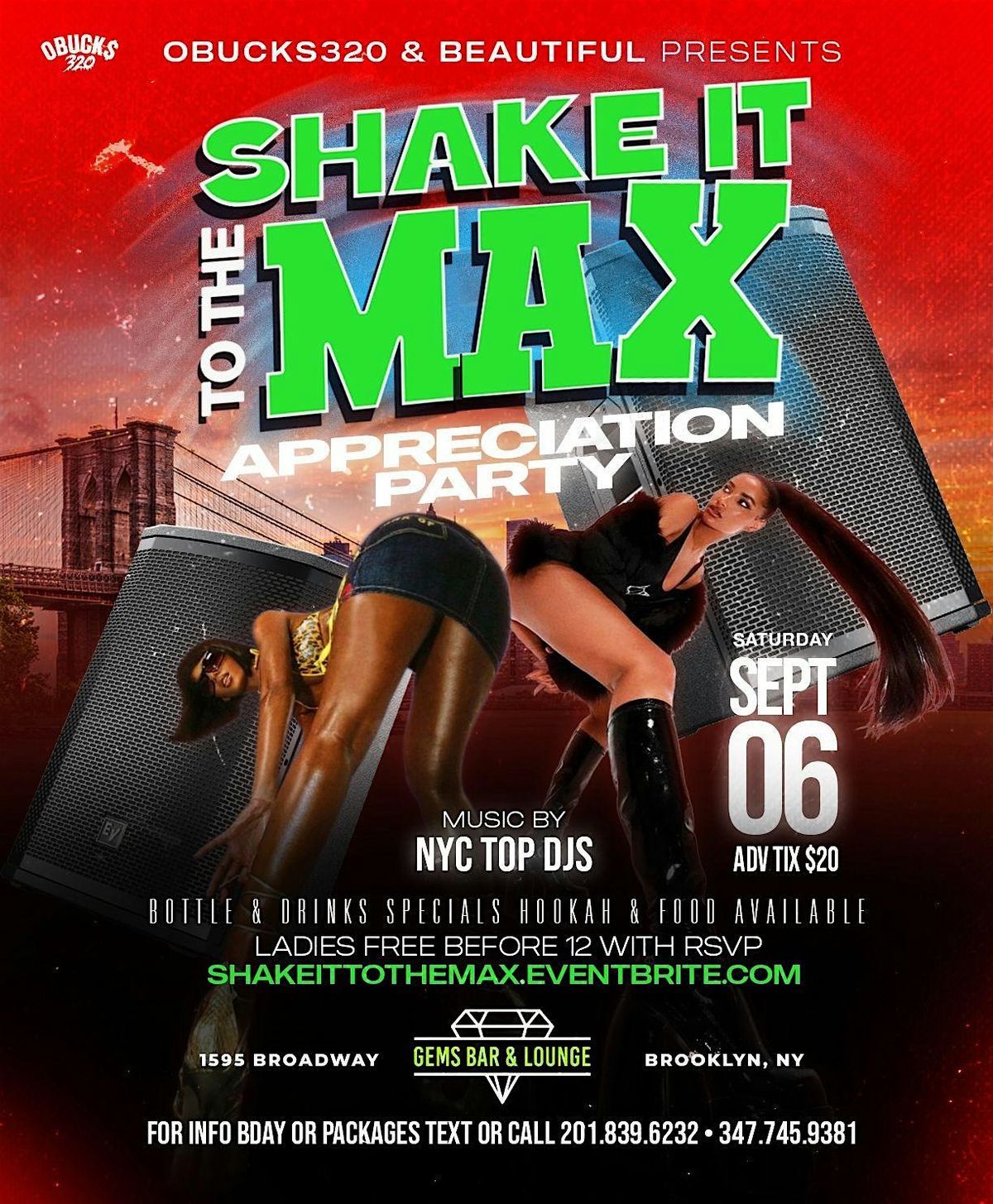 SHAKE IT TO THE MAX APPRECIATION PARTY, 6 September | Event in Brooklyn | AllEvents