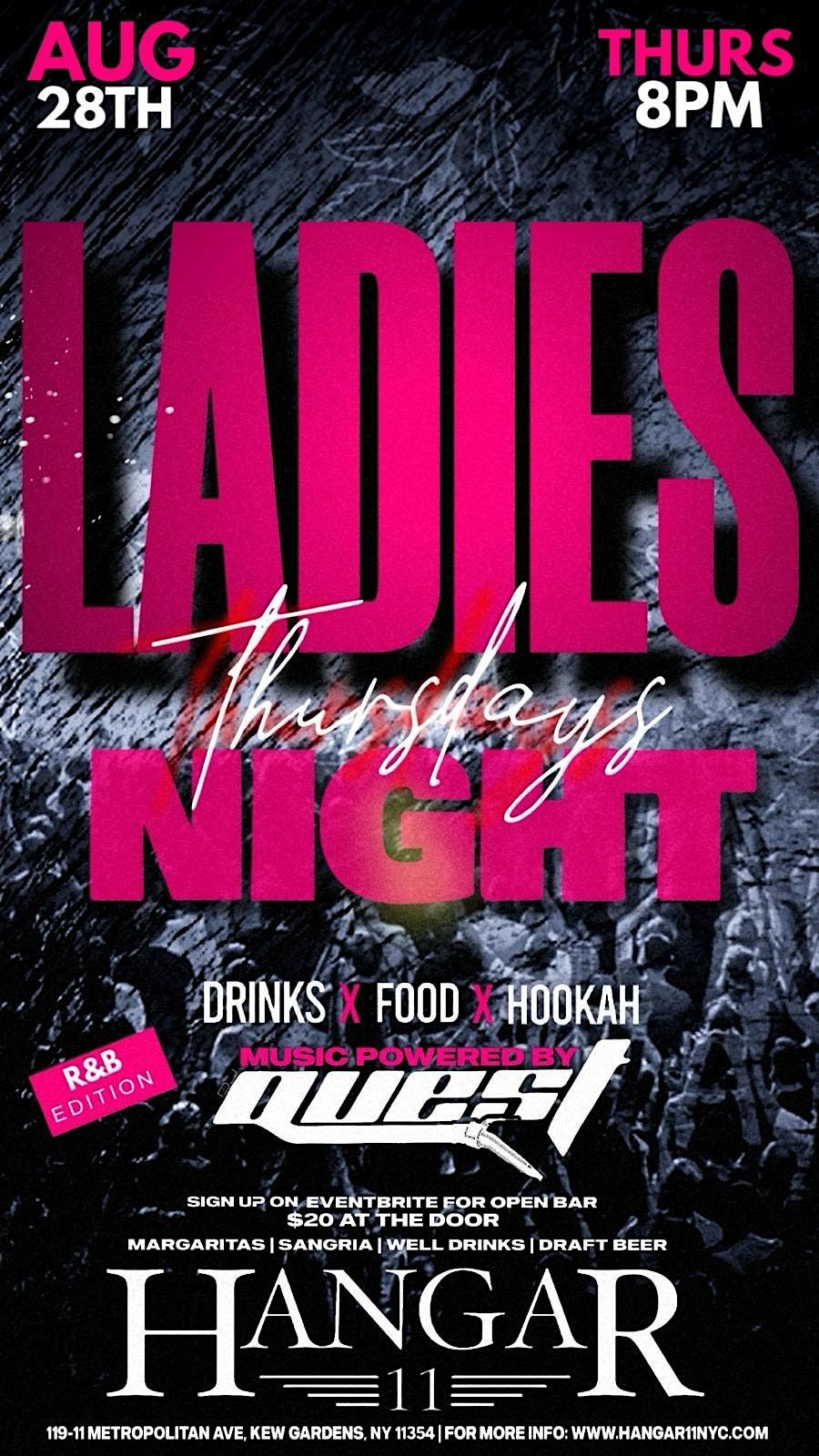 FREE Ladies Night at Hangar 11 with Open Bar & Music!, 28 August | Event in Queens | AllEvents