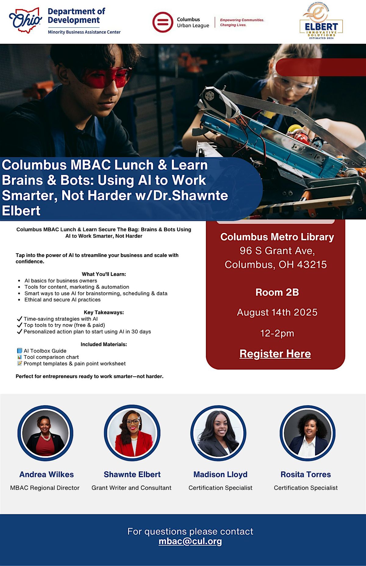 Brains & Bots: Using AI to Work Smarter, Not Harder, 14 August | Event in Columbus | AllEvents