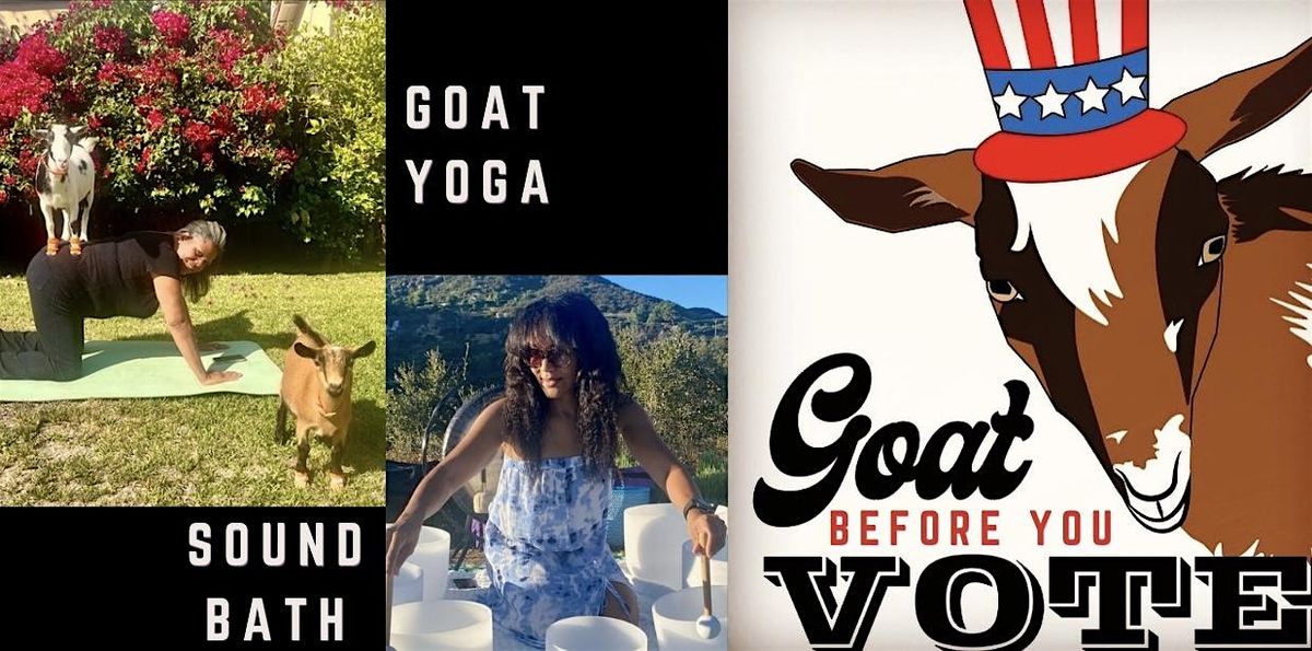 Goat Yoga Sound Bath: A Fundraiser for Democracy, 19 October | Event in Pasadena | AllEvents