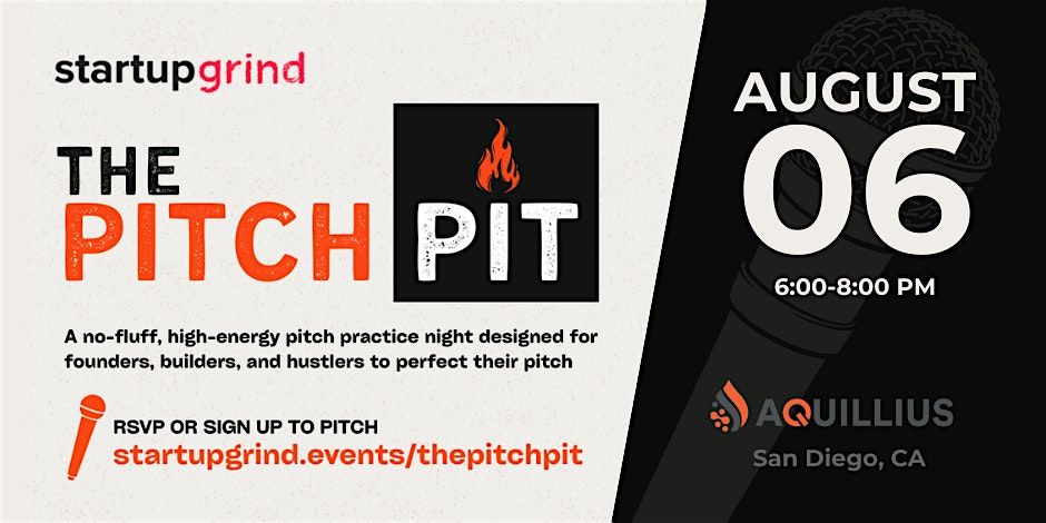 The Pitch Pit Series, 6 August | Event in San Diego | AllEvents