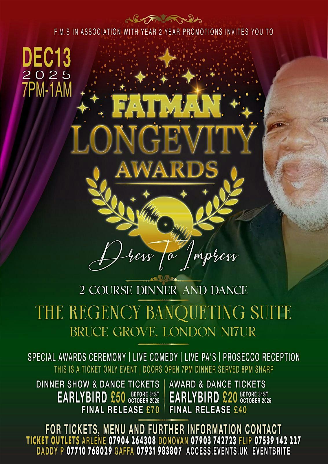 THE FATMAN LONGEVITY AWARDS, 13 December | Event in London | AllEvents