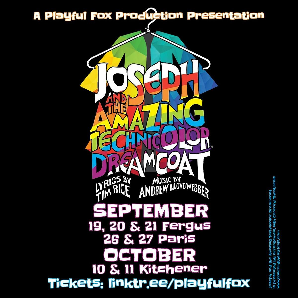 Playful Fox: Joseph and the Amazing Technicolor Dreamcoat (Kitchener), 10 October | Event in Kitchener | AllEvents