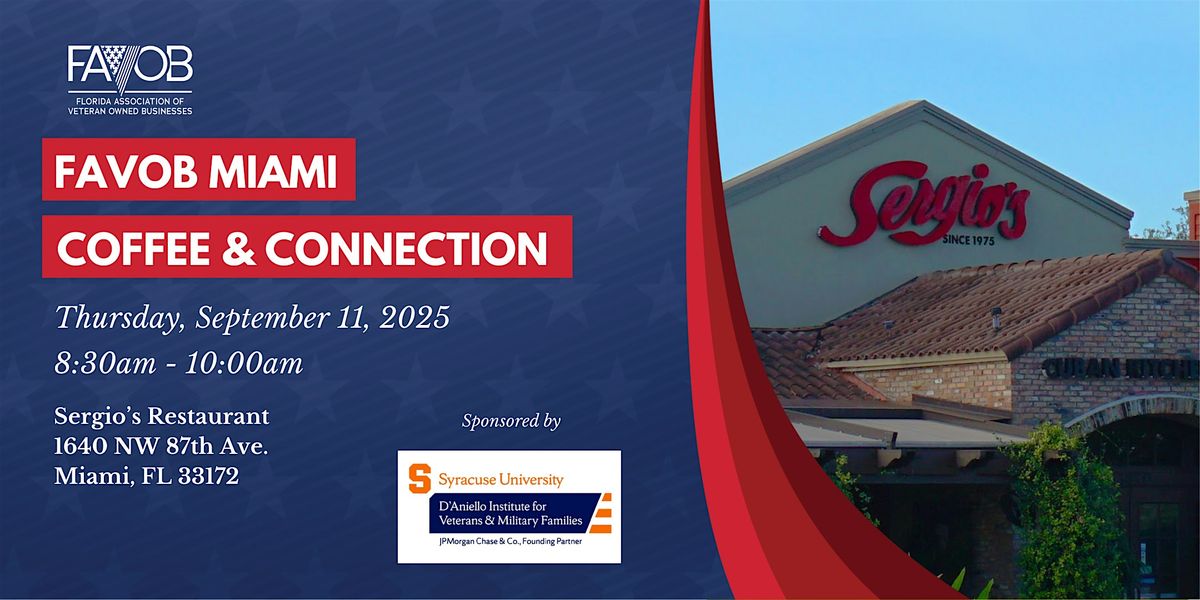 FAVOB Miami Coffee and Connection, 11 September | Event in Doral | AllEvents