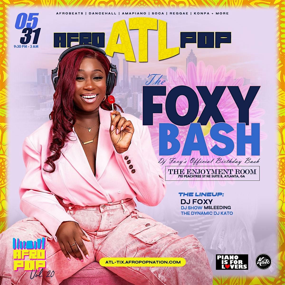 AfroPop! ATL, Vol.20: The FOXY Bash @Enjoyment Room, 31 May | Event in Atlanta | AllEvents