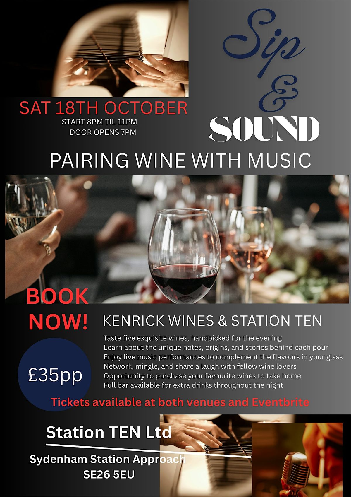Sip & Sound Pairing wine with live music, 18 October | Event in London | AllEvents