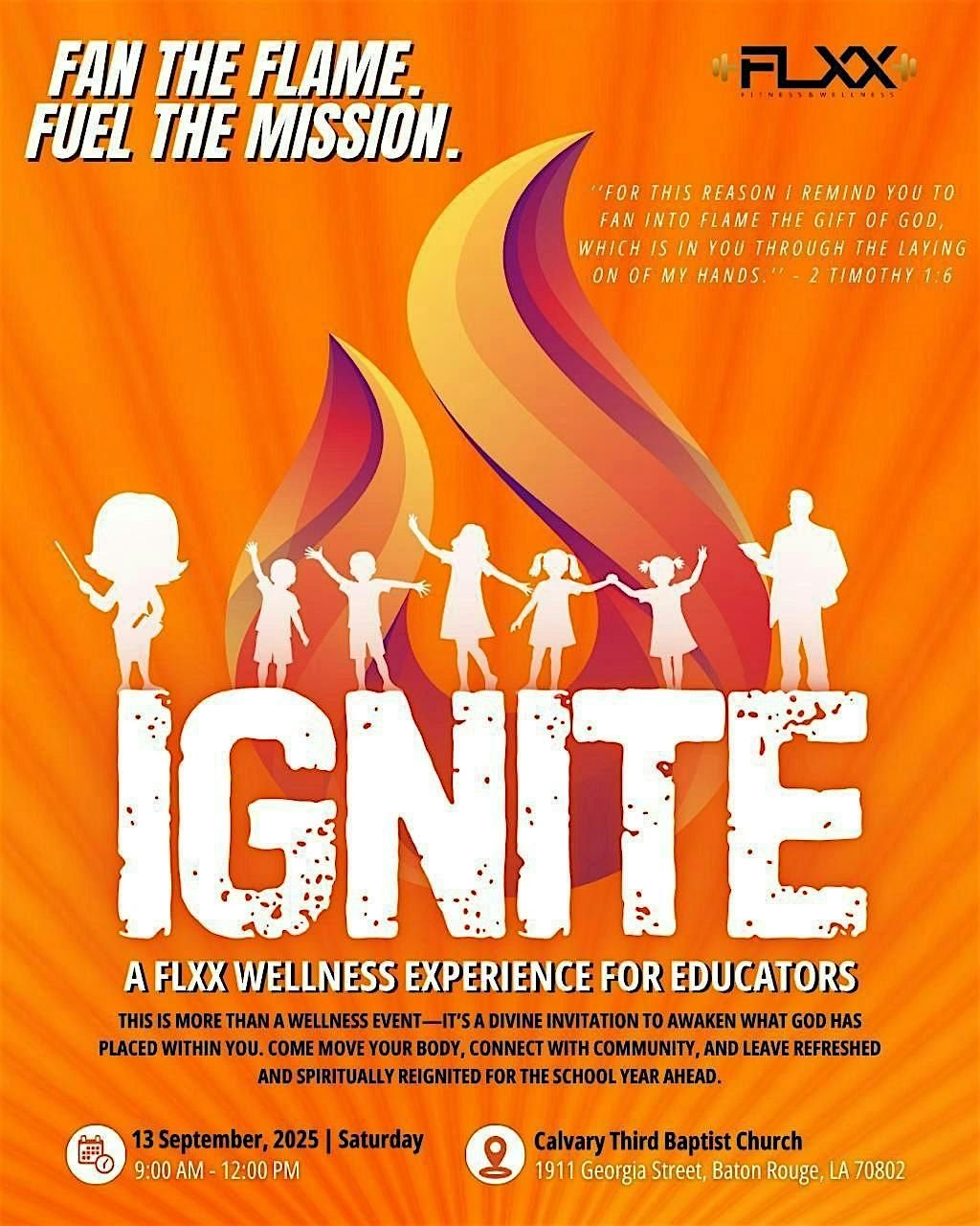 IGNITE: A FLXX WELLNESS EXPERIENCE FOR EDUCATORS, 13 September | Event in Baton Rouge | AllEvents