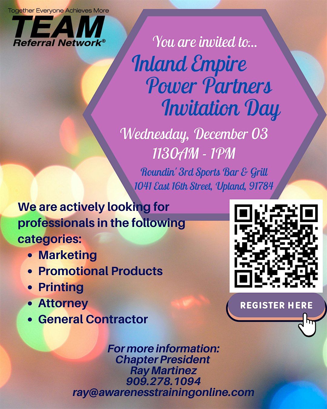 Inland Empire Power Partners – Invitation Day, 3 December | Event in Upland | AllEvents