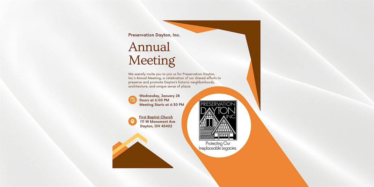 Preservation Dayton, Inc.'s  Annual Meeting, 28 January | Event in Dayton | AllEvents